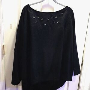 NWT Women's Plus Size Torrid Black Off Shoulder Lace Sweatshirt Size 5- 5X